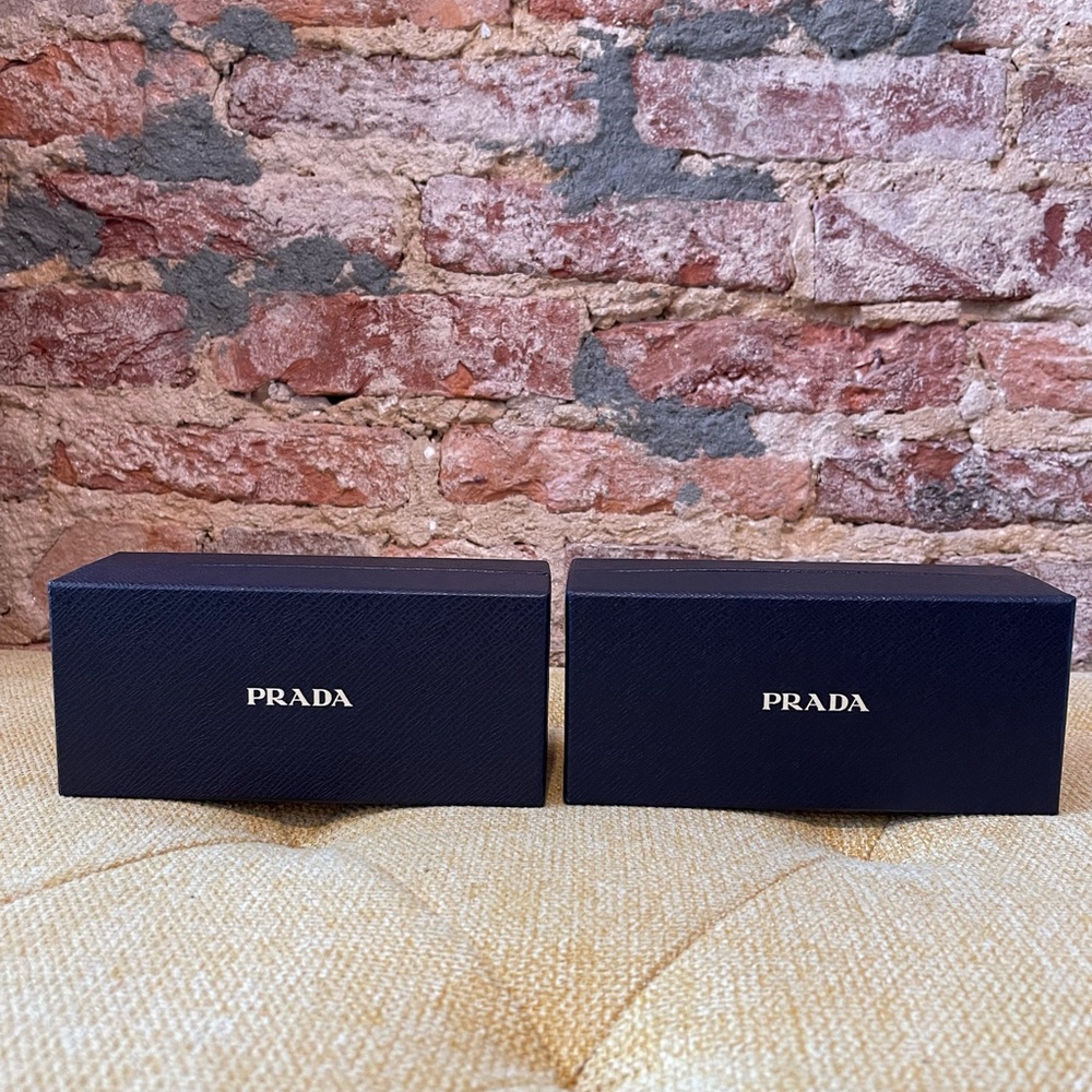 PRADA Black Leather Eyeglass Case with Box